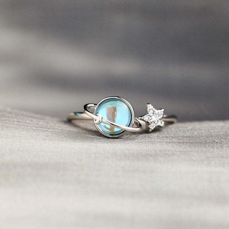 Girls' Silver Star and Moon Ring | Charming Adjustable Celestial Jewelry 7