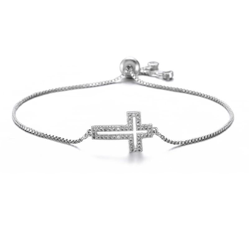 Unisex Adjustable Alloy Bracelet | Stylish Hollowed Out Cross Fashion Accessory 9