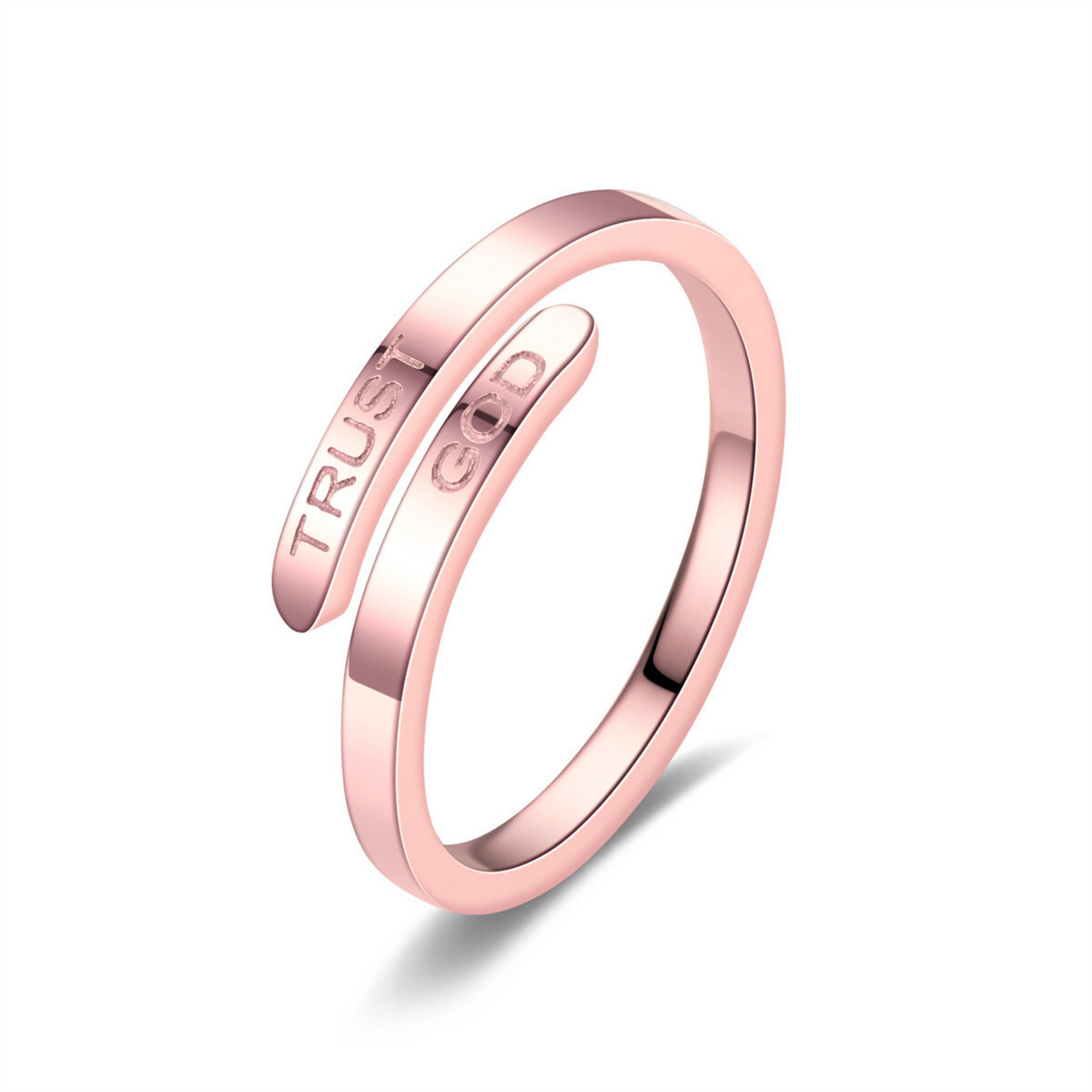 Unisex Silver Adjustable Faith Ring | Inspirational Trust God Jewelry 3