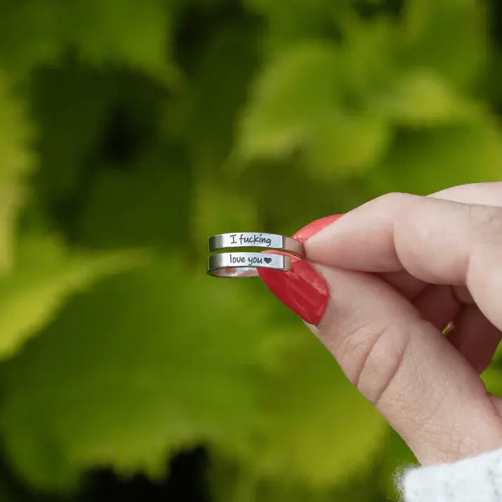 Unisex Stainless Steel Love Ring | Unique Bold Statement Jewelry for Everyday Wear 6