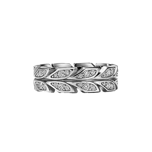 18K White Gold Vine Ring 1