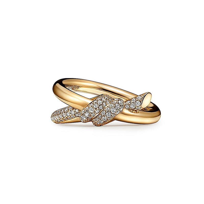 18K Yellow Gold Knot Double Row Ring 1