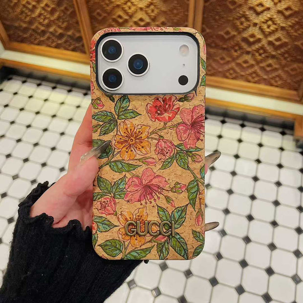 グッチデザインのiPhone 13-17シリーズ用プレミアムiPhoneケース