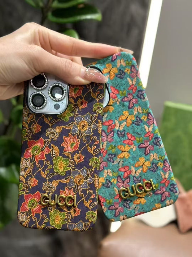 グッチデザインのiPhone 13-17シリーズ用プレミアムiPhoneケース
