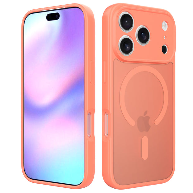 在庫あり。iPhone 17 Pro 用フルカバー、細かい穴あきのマグネット式電話ケース、2 in 1 フロストケースです。