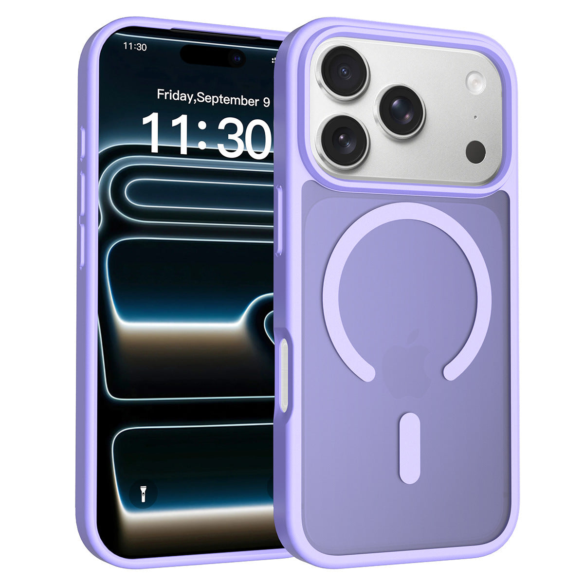 国境を越えて使えるiPhone17 Promax用携帯電話ケース シルバーシールド 肌触りの良いフロスト加工ケース 17Air Apple マグネット式ケース