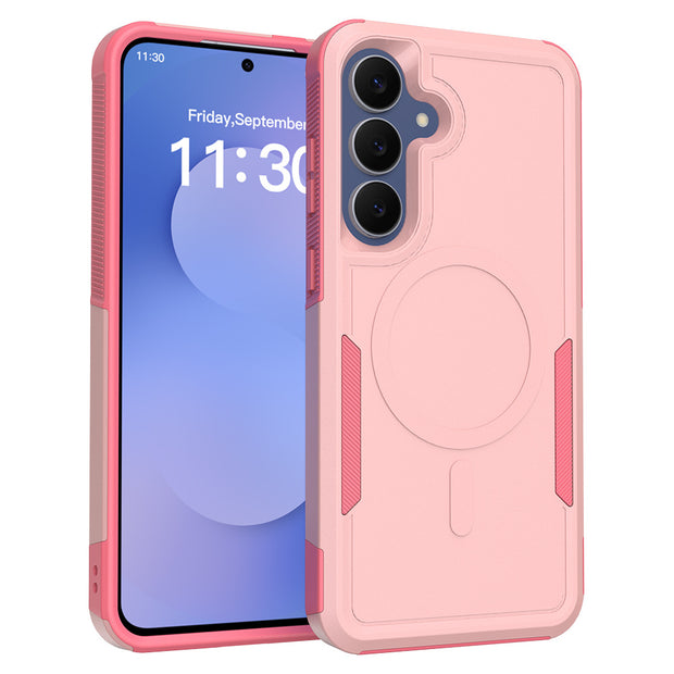 国境を越えた互換性のあるSamsung S25FEスターターケース2-in-1マグネット式保護ケースTPU+PCフルカバー耐衝撃フロストシェル