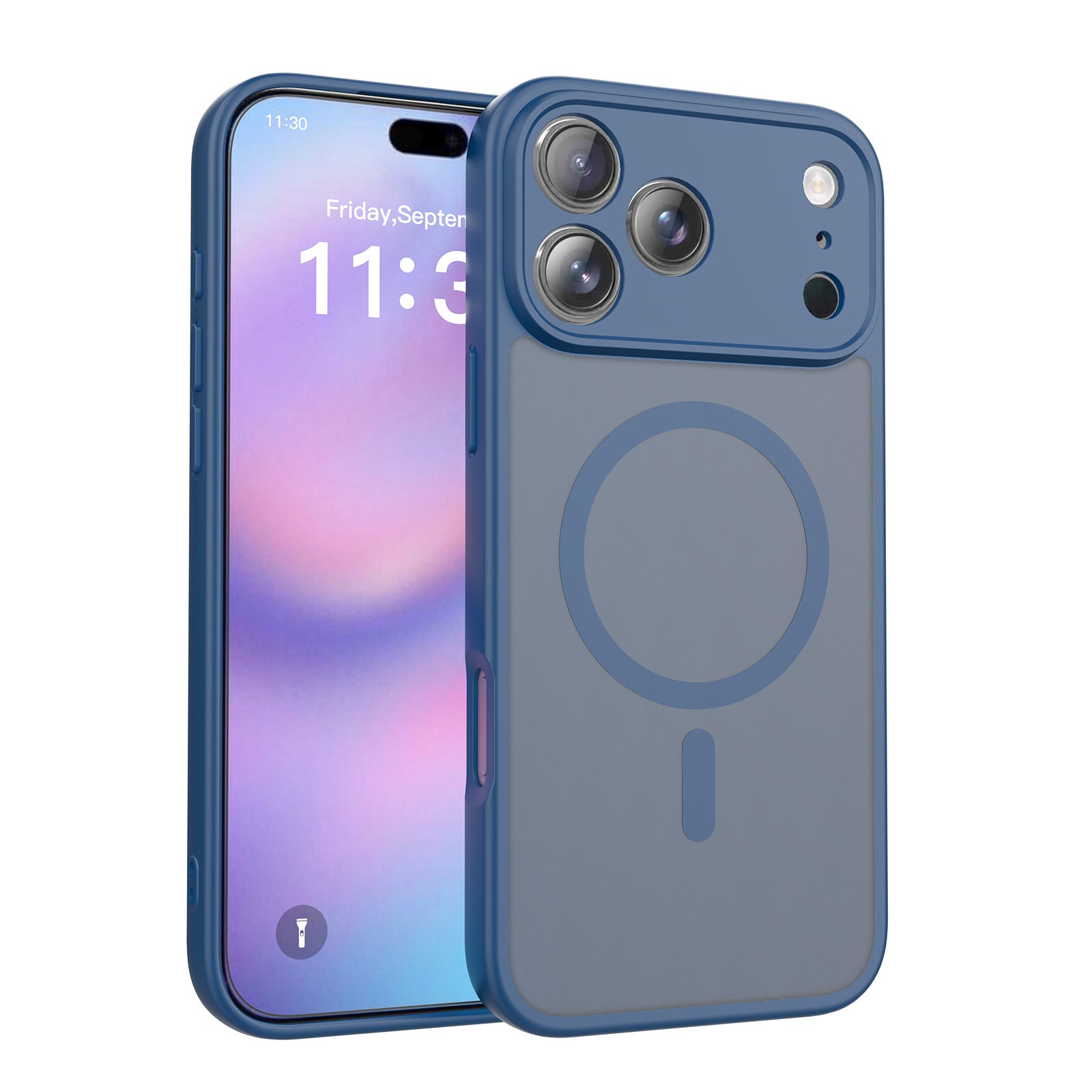 在庫あり。iPhone 17 Pro 用フルカバー、細かい穴あきのマグネット式電話ケース、2 in 1 フロストケースです。