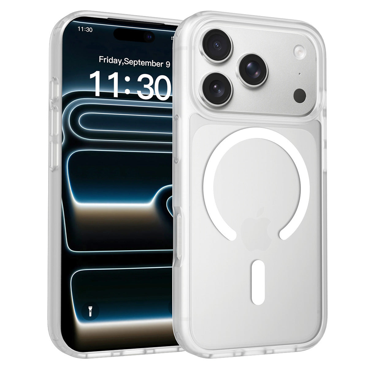 国境を越えて使えるiPhone17 Promax用携帯電話ケース シルバーシールド 肌触りの良いフロスト加工ケース 17Air Apple マグネット式ケース