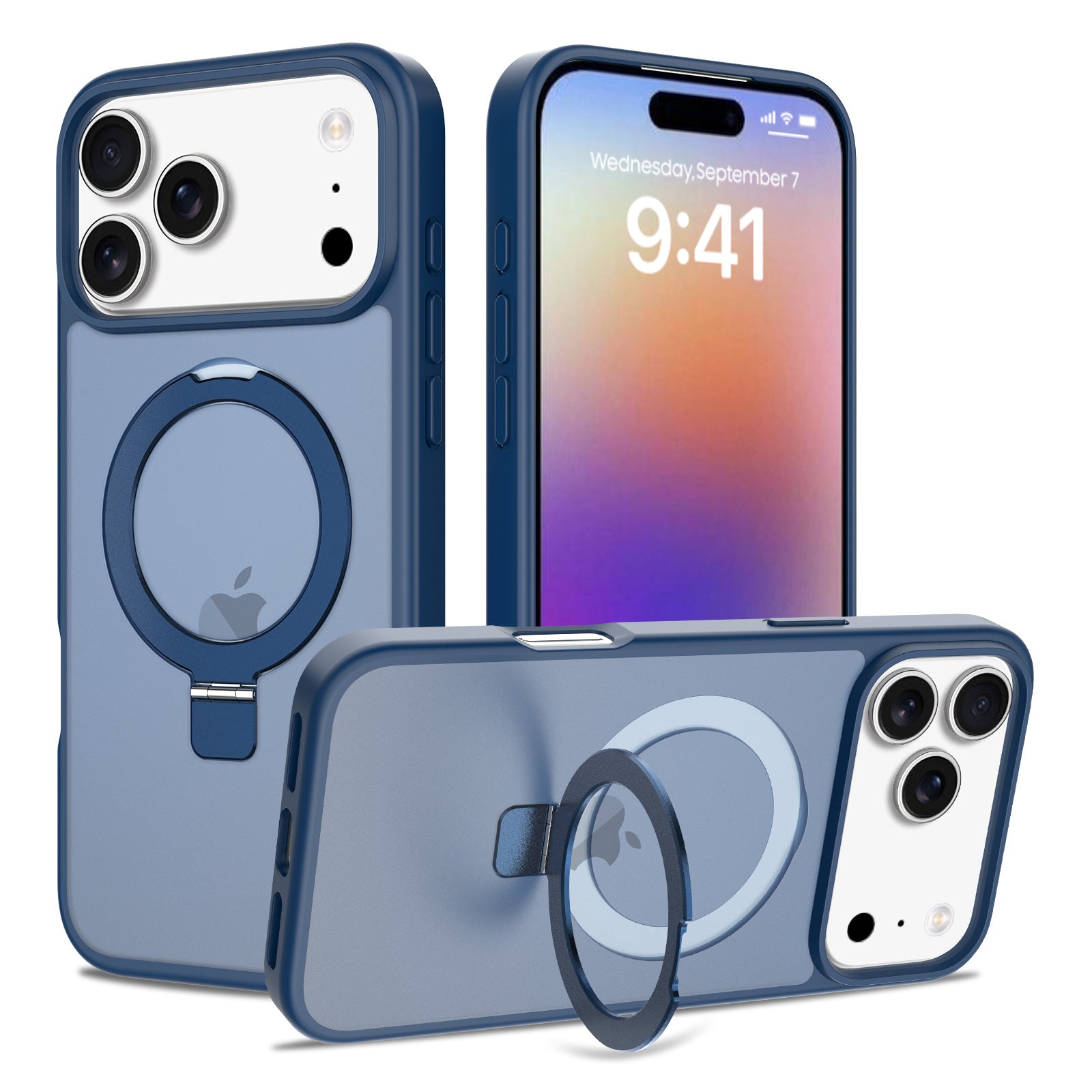 17 Promax 用スキンフィールマット電話ケース、新しいマグネット式スタンド、iPhone 17 落下防止フルカバー - コピー