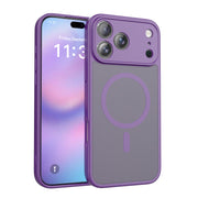 在庫あり。iPhone 17 Pro 用フルカバー、細かい穴あきのマグネット式電話ケース、2 in 1 フロストケースです。