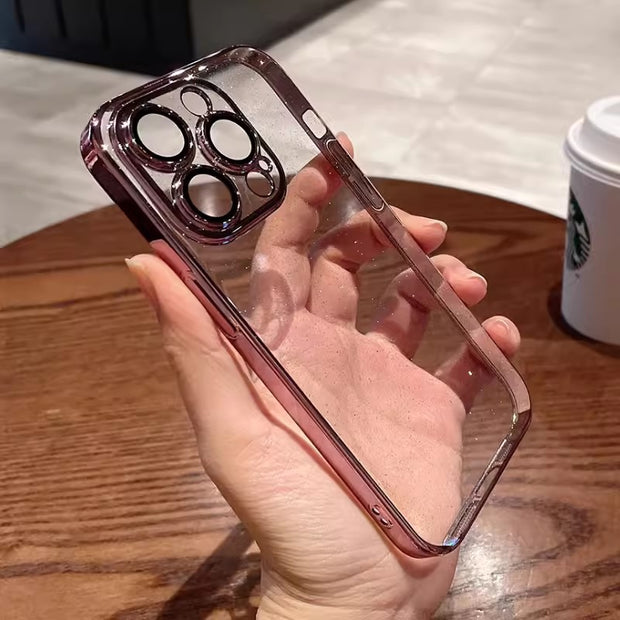 iPhone 17 用携帯電話ケース、星空グリッター電気メッキPCケース、Apple 15 Pro レンズフィルム、透明保護カバーに最適