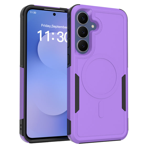 国境を越えた互換性のあるSamsung S25FEスターターケース2-in-1マグネット式保護ケースTPU+PCフルカバー耐衝撃フロストシェル