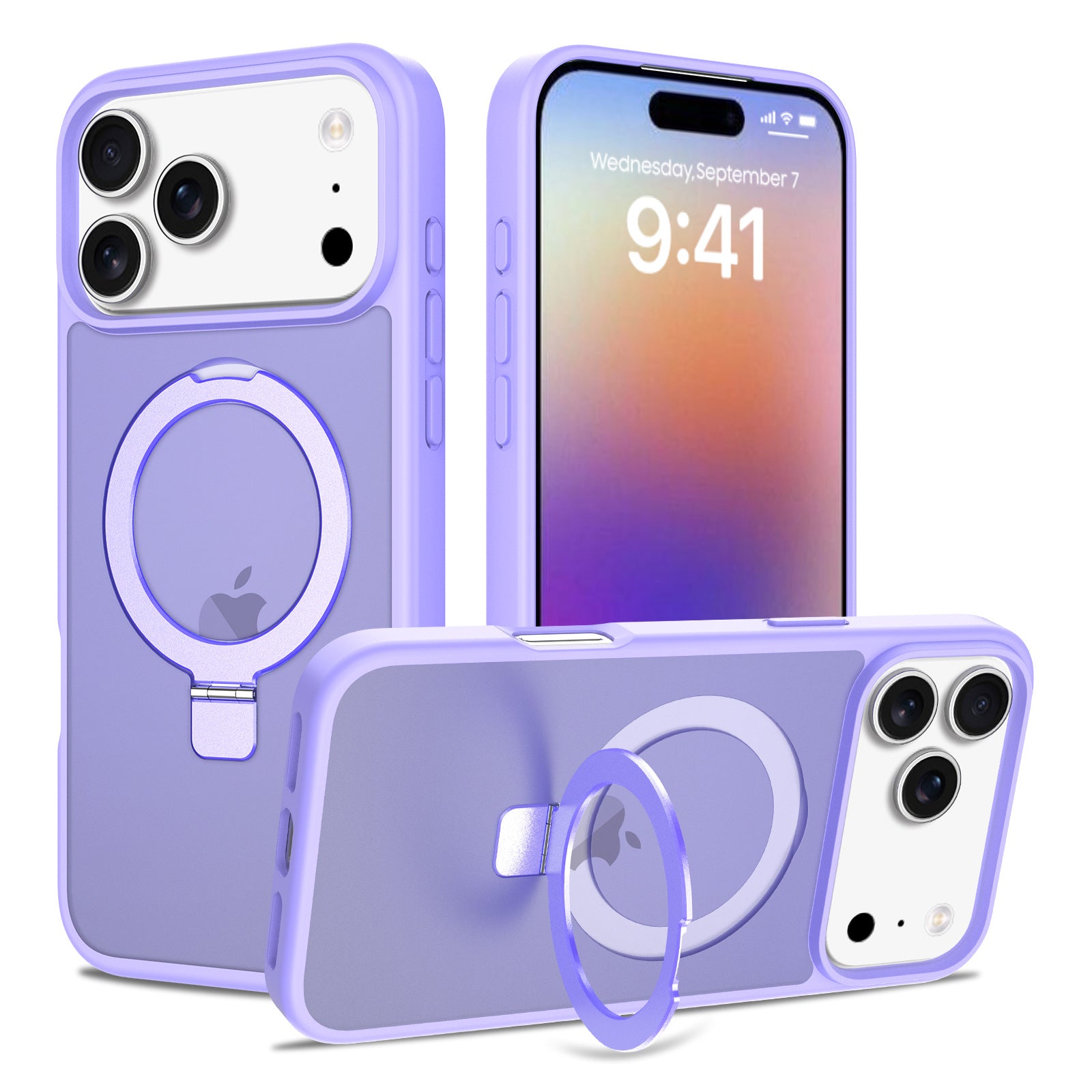 17 Promax 用スキンフィールマット電話ケース、新しいマグネット式スタンド、iPhone 17 落下防止フルカバー - コピー