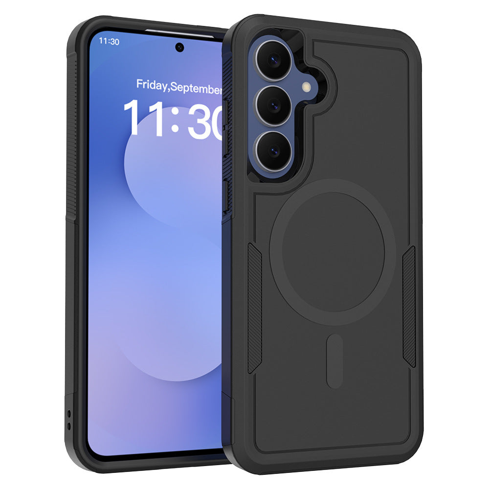 国境を越えた互換性のあるSamsung S25FEスターターケース2-in-1マグネット式保護ケースTPU+PCフルカバー耐衝撃フロストシェル