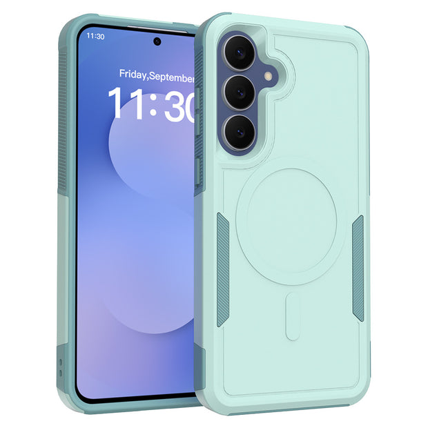 国境を越えた互換性のあるSamsung S25FEスターターケース2-in-1マグネット式保護ケースTPU+PCフルカバー耐衝撃フロストシェル