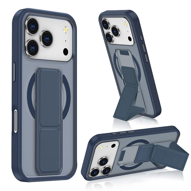 国境を越えて売れ筋のiPhone 17 Pro Max用リストストラップスタンド電話ケース、幅16cm、肌触りのマグネット式、幅15cmの電話ケース保護カバー