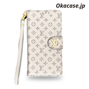 レザー フォリオ モノグラム iPhoneケース（カードホルダー＆ストラップ付き)-OKHYL0012