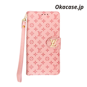 レザー フォリオ モノグラム iPhoneケース（カードホルダー＆ストラップ付き)-OKHYL0012