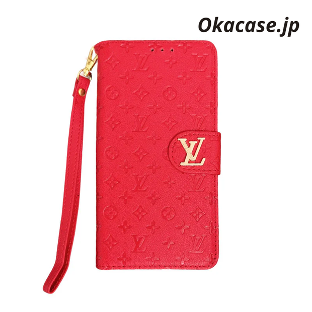 レザー フォリオ モノグラム iPhoneケース（カードホルダー＆ストラップ付き)-OKHYL0012