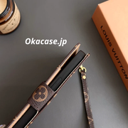 皮革手帳型 モノグラムiPhone ケース カードホルダー・紙幣収納ポケット付-OKHYL002