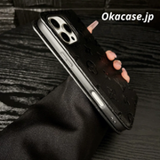 モノグラム高級レザー手帳型iPhoneケース カード収納付き-OKHYL003