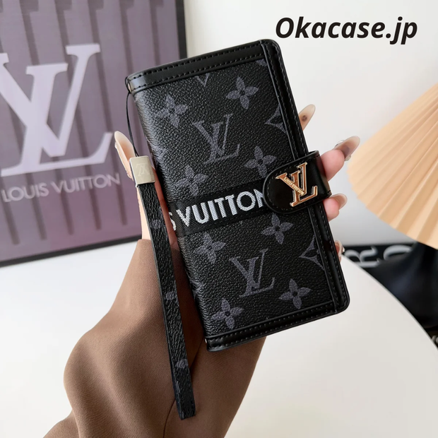 クラシックレザー フォールド モノグラム iPhoneケース（カード・紙幣ホルダー付き）-OKMTY001