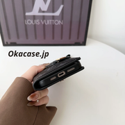 クラシックレザー フォールド モノグラム iPhoneケース（カード・紙幣ホルダー付き）-OKMTY001