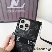 クラシックレザー フォールド モノグラム iPhoneケース（カード・紙幣ホルダー付き）-OKMTY001