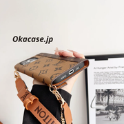 ラグジュアリー フォリオ モノグラム iPhoneケース（カードホルダー＆クロスボディストラップ付き）-OKMTY002