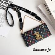 プレミアムレザー フォリオ モノグラム iPhoneケース（ウォレット＆ストラップ付き）-OKMTY003