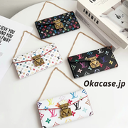 プレミアムレザー フォリオ モノグラム iPhoneケース（ウォレット＆ストラップ付き）-OKMTY003