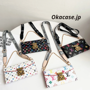 プレミアムレザー フォリオ モノグラム iPhoneケース（ウォレット＆ストラップ付き）-OKMTY003