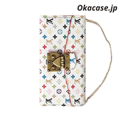 プレミアムレザー フォリオ モノグラム iPhoneケース（ウォレット＆ストラップ付き）-OKMTY003