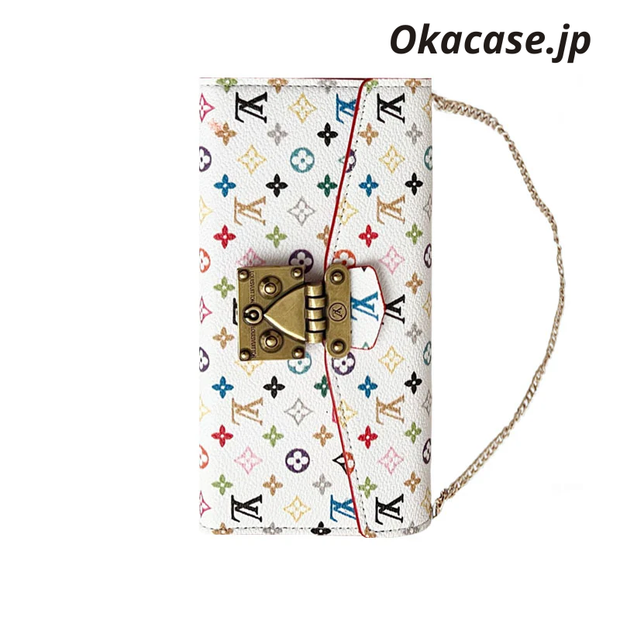 プレミアムレザー フォリオ モノグラム iPhoneケース（ウォレット＆ストラップ付き）-OKMTY003