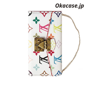 プレミアムレザー フォリオ モノグラム iPhoneケース（ウォレット＆ストラップ付き）-OKMTY003