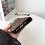 高級レザー手帳型ウォレットiPhoneケース（ビッグプリント）-OKLB002