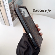 高級レザー手帳型ウォレットiPhoneケース（ビッグプリント）-OKLB002