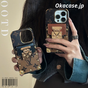 モノグラムiPhoneケース-カード収納とストラップ付き-QBS240113