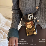 モノグラムiPhoneケース-カード収納とストラップ付き-QBS240113