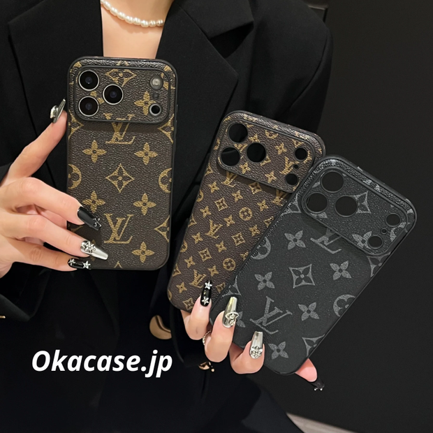 高級レザーiPhoneケースのアルファベット iPhone 17シリーズケース-CRK2511