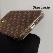 革の大文字iPhoneケース-小さなプリント- CR240315