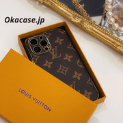 革の大文字iPhoneケース-小さなプリント- CR240315