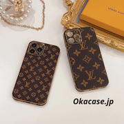 革の大文字iPhoneケース-小さなプリント- CR240315