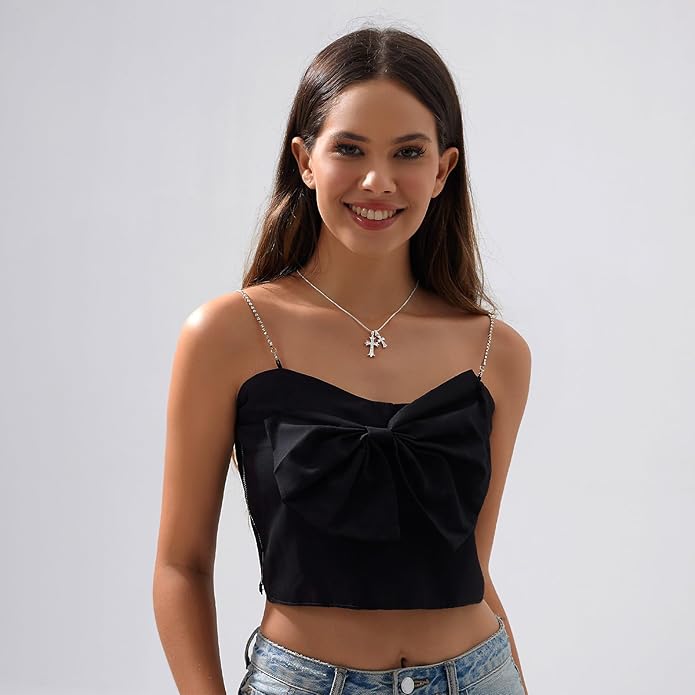 Unisex 14k Gold Plated Dual Cross Necklace | Elegant Religious Jewelry with Cubic Zirconia 3