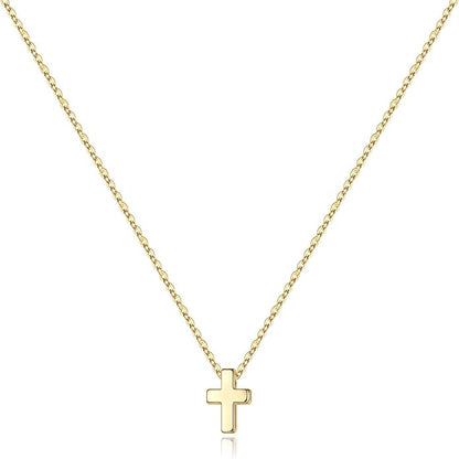 Women's 14k Gold Plated Cross Necklace | Elegant Layered Pendant Jewelry 2