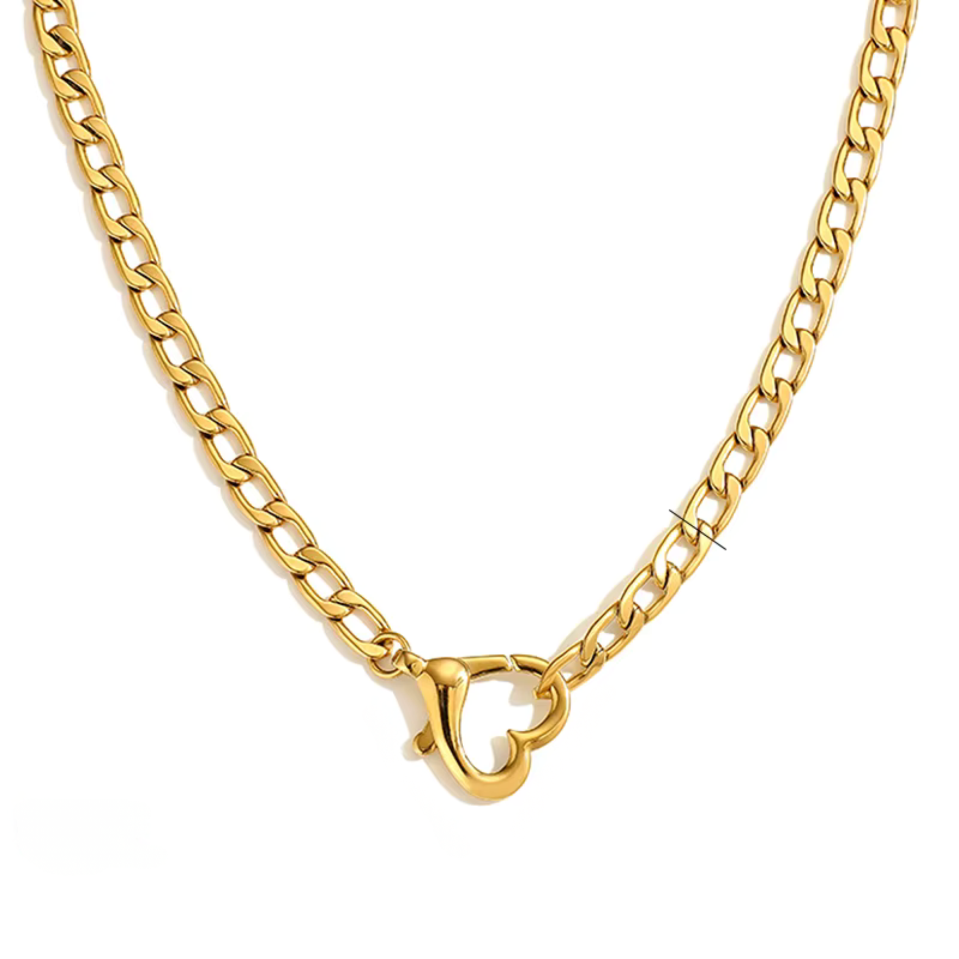 Women's 14k Gold Plated Stainless Steel Necklace | Elegant Love Link Chain Design 3
