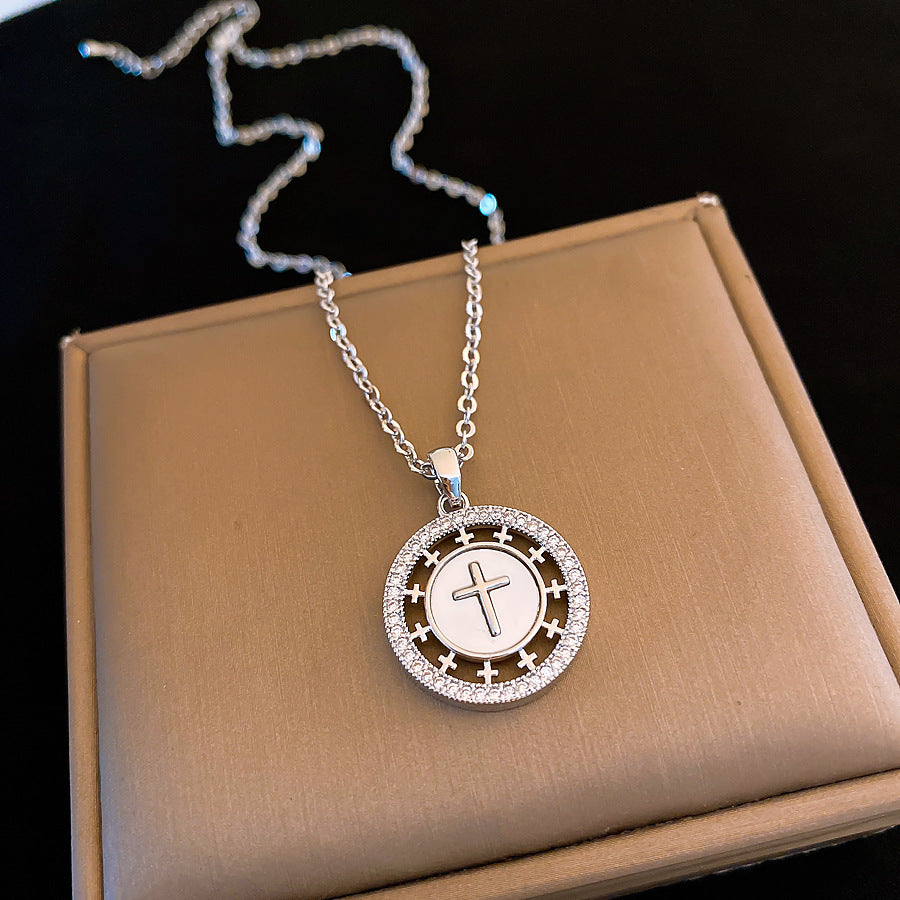 Women's 14k Gold Plated Stainless Steel Necklace | Elegant Surrounding Cross Pendant | Adjustable Length 2