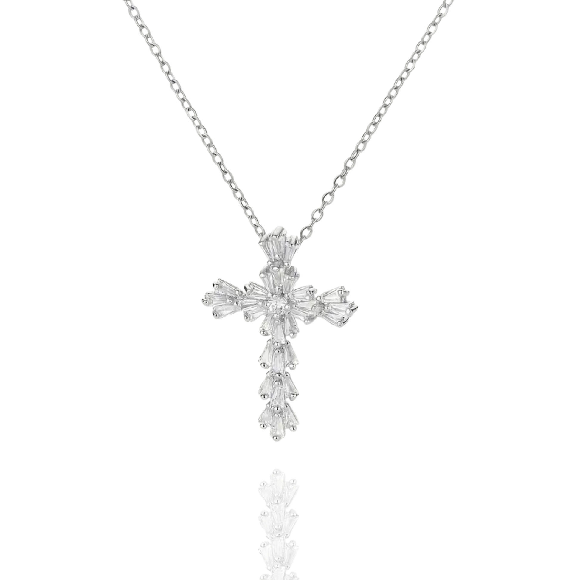 Women's Gold Plated Cross Necklace | Elegant Zirconia Pendant Jewelry 1