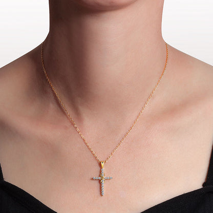 Women's Gold Plated Infinity Cross Necklace | Elegant Dazzling Cubic Zirconia Pendant 1